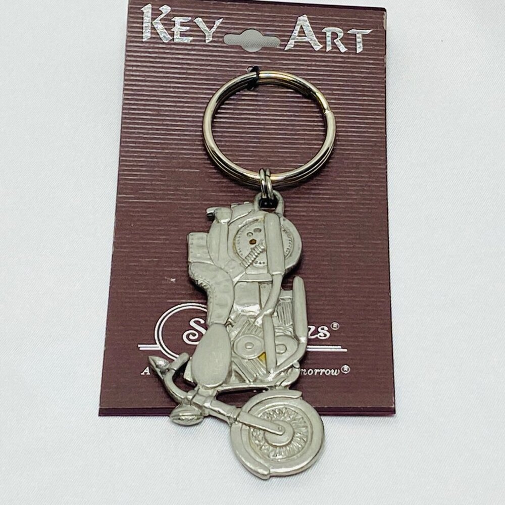 Motorcycle Keyring Key Chain Pendant By Spoontiques Made In USA